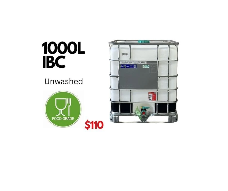 1,000 IBC tank, food grade, unwashed.  Suitable for garden water, drinking water and farm use.