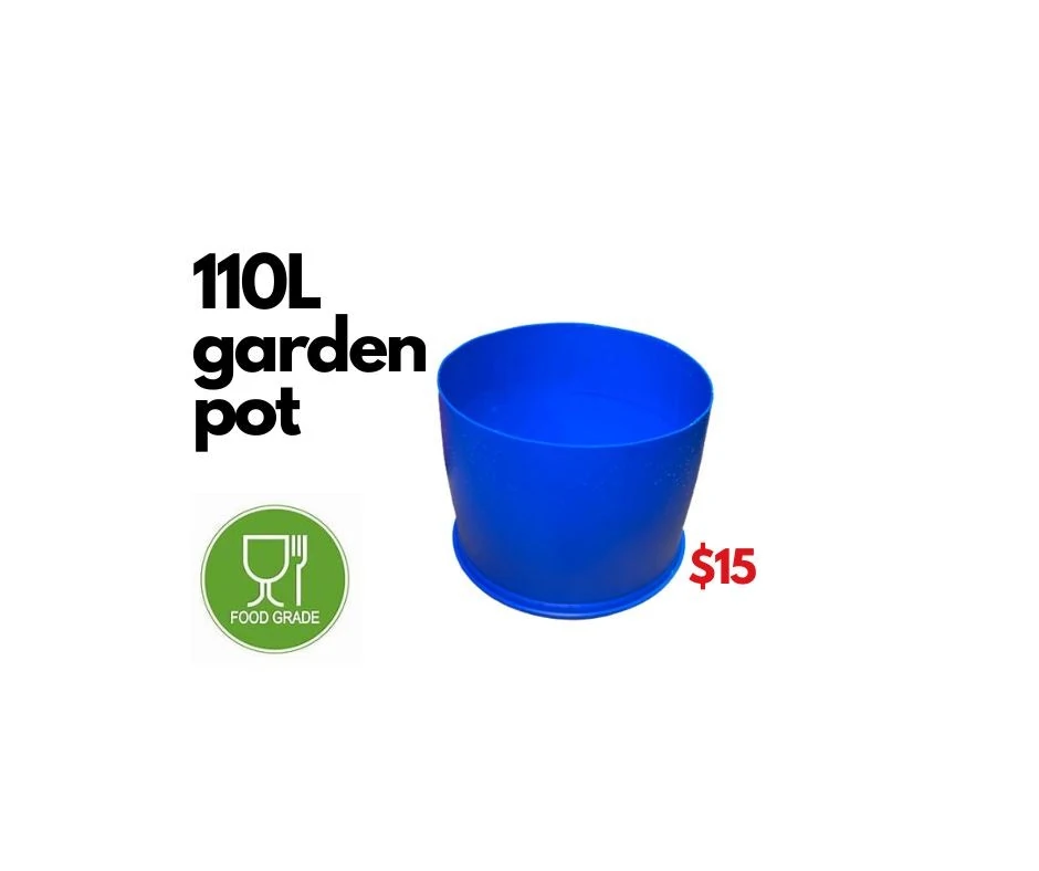 110L garden pots, food grade and suitable for fruit trees, plants and vegetables.  Also suitable for horse water trough.