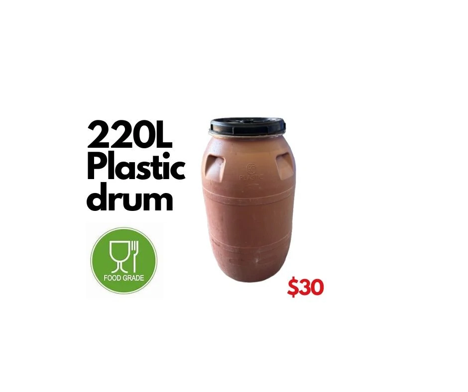 220L plastic barrels, food grade, suitable for garden pots, manufacturing waste disposal, garden water, food storage.