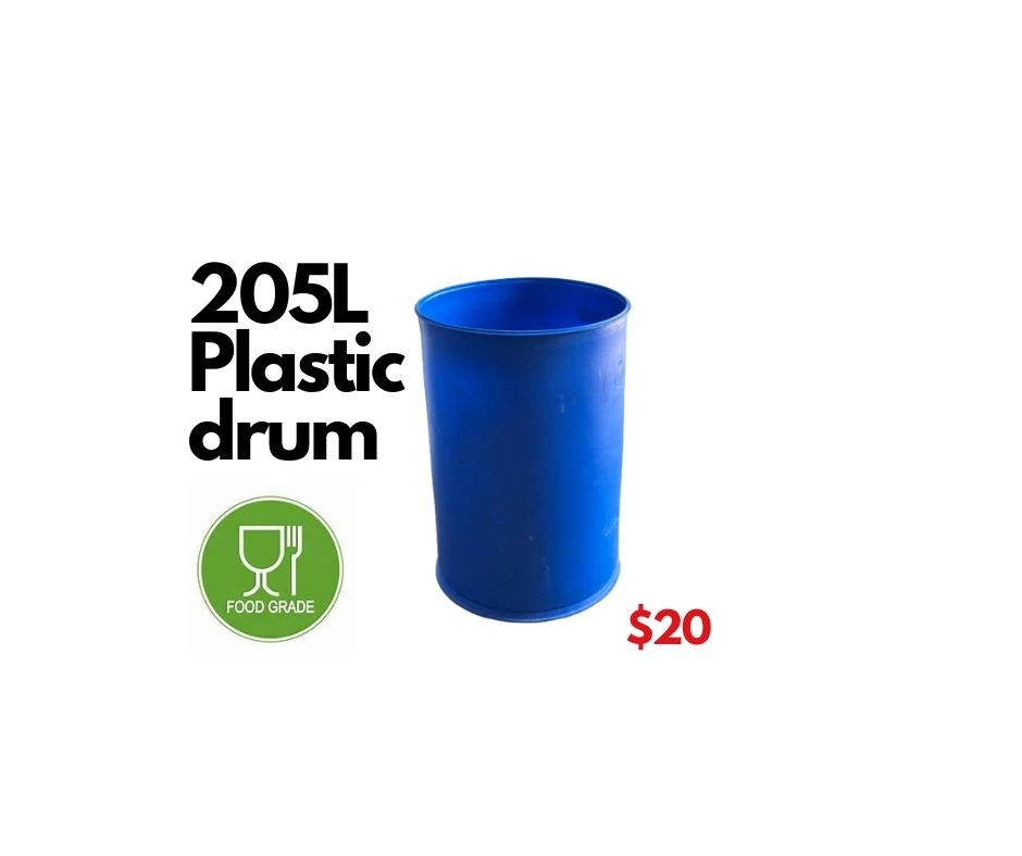 205L plastic barrels, food grade, suitable for render water barrel, plumber wash drum, construction tool storage, garage organization.