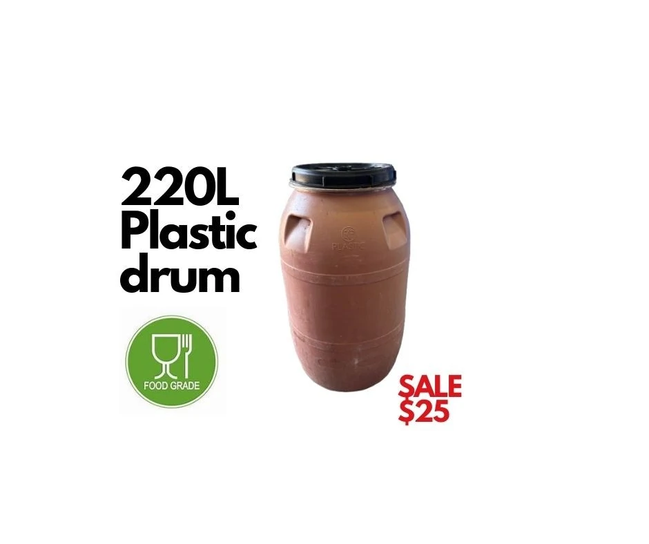 220L plastic barrels, food grade, suitable for garden pots, manufacturing waste disposal, garden water, food storage.