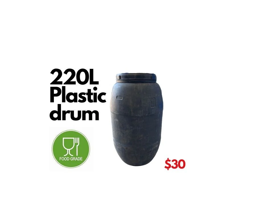 220L plastic barrels, food grade, suitable for concrete slurry, waste disposal, garden water storage, food storage.