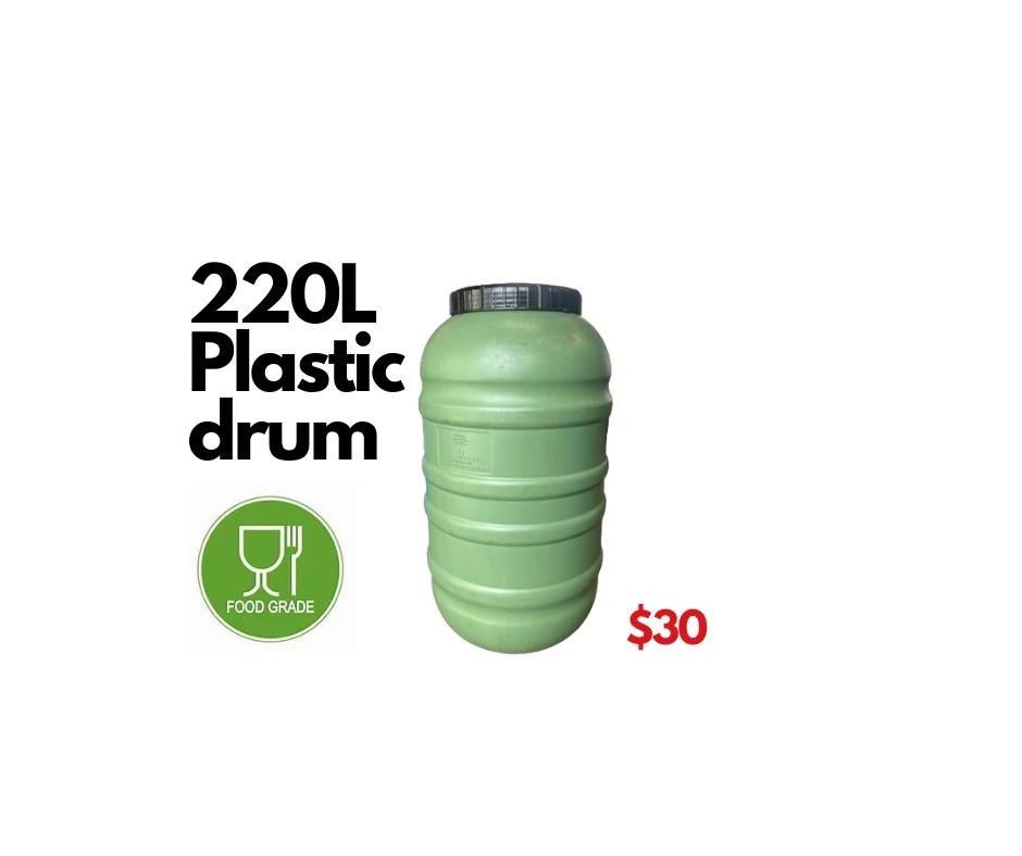 220L plastic barrels, food grade, suitable for storage, garden use, garden plastic pots and manufacturing bulk product shipping.